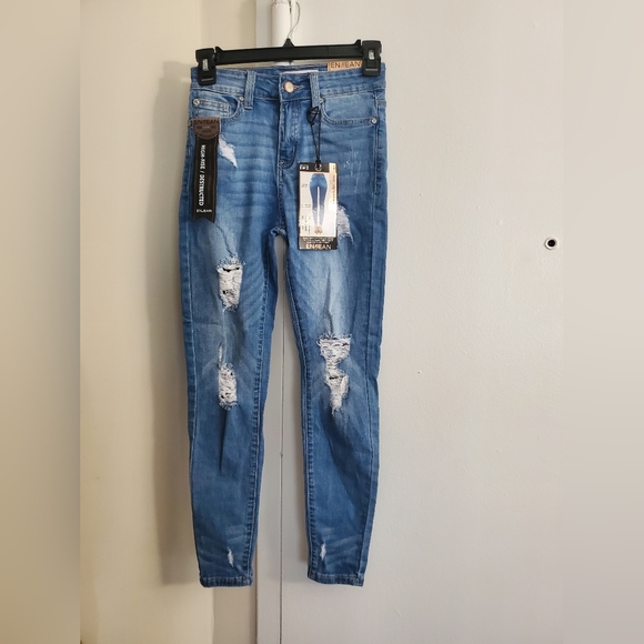 Junior Sculpting Stretch High-Rise Destructed Jeans - Picture 11 of 16